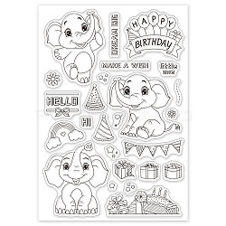 PVC Plastic Stamps, for DIY Scrapbooking, Photo Album Decorative, Cards Making, Stamp Sheets, Elephant Pattern, 16x11x0.3cm(DIY-WH0167-56-157)