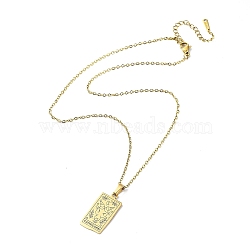 Rectangle with Twelve Constellations Pendant Necklaces, 304 Stainless Steel Cable Chains Necklaces, Golden, Capricorn, 15.98 inch(40.6cm)(NJEW-D069-01G-10)