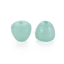 Transparent Acrylic Beads, Dyed, Faceted, Teardrop, Medium Aquamarine, 15x14.5mm, Hole: 2mm, about 243pcs/500g(MACR-S373-10E-02)