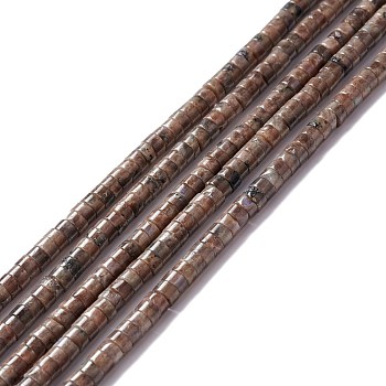 Natural Labradorite Beads Strands, Flat Round, 4~4.5x2~2.5mm, Hole: 0.8~1mm, about 155~172pcs/strand, 15.12 inch~15.55 inch(38.4~39.5cm)