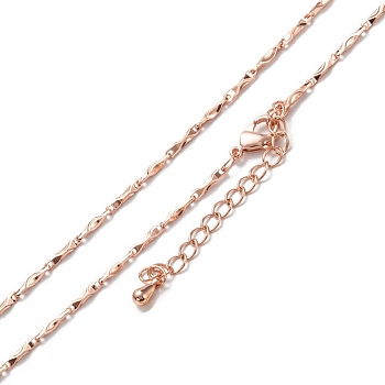 Brass Link Chain Necklaces, Long-Lasting Plated, Real Rose Gold Plated, 16.54 inch(42cm)
