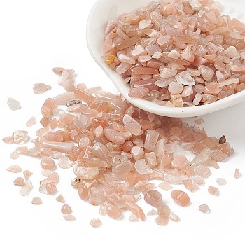 Natural Peach Moonstone Chips Beads, No Hole, 2mm