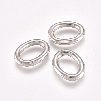 304 Stainless Steel Jump Rings, Open Jump Rings, Oval, Stainless Steel Color, 10 Gauge, 14.5x11.5x2.5mm, Inner Diameter: 10x6mm