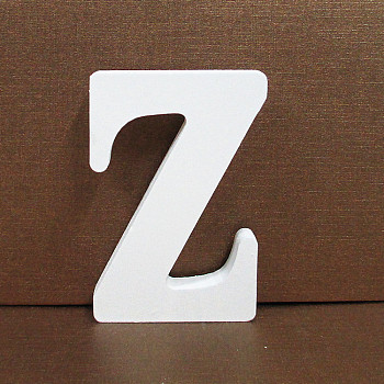 Letter Wooden Ornaments, for Home Wedding Decoration Shooting Props, Letter.Z, 100x100x15mm