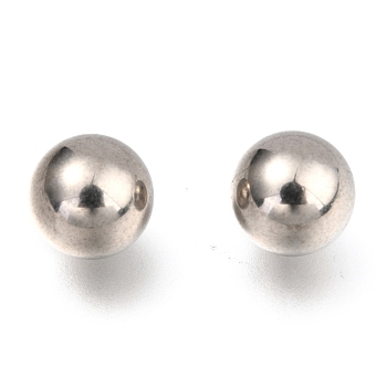 201 Stainless Steel Beads, No Hole/Undrilled, Solid Round, Stainless Steel Color, 10mm