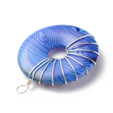 Natural Striped Agate/Banded Agate Pendants(PALLOY-JF01818-02)-5