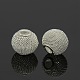 Matériel de bricolage couleur argent plaqué rondelle perles de treillis métallique pour la fabrication de boucles d'oreilles d'épouses de basket-ball(X-IFIN-16D-S)-1