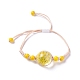 Handmade Dry Pressed Flower Link Bracelet for Girl Women(BJEW-C004-01D)-1