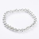 Electroplated Natural Lava Rock Beads Stretch Bracelets(BJEW-G623-01S-6mm)-1
