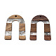 Transparent Resin & Waxed Walnut Wood Pendants(RESI-Q211-02B)-2