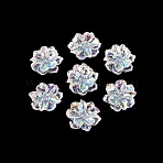 UV Plated Rainbow Transparent Resin Cabochons, Flower, Clear, 23~25x23~25x6.5~8mm(RESI-ZX017-80)