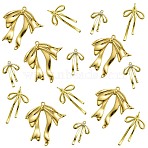 15Pcs 3 Styles Brass & Alloy Pendants, with Rhinestone, Bowknot, Golden, 19~33.5x13~31x2~3mm, Hole: 0.9~2mm, 5pcs/style(FIND-SZ0003-95)
