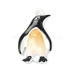 Enamel Alloy Pendants, Animals, Penguin, 20x12x3mm, Hole: 1.6mm(ENAM-K077-03B)