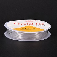 Round Crystal Elastic Stretch Thread, for Bracelets Gemstone Jewelry Making Beading Craft, White, 1mm, about 4.3 yards(4m)/roll(EW-Z001-D01-1.0mm)