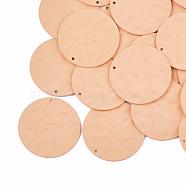 Spray Painted Iron Pendants, Flat Round, Sandy Brown, 35.5x1.5mm, Hole: 1mm(IFIN-S704-19C)