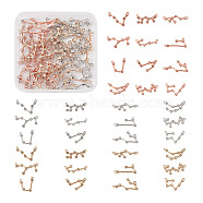 3 Sets 3 Colors Zinc Alloy with Glass Rhinestone Jewelry Pendant Accessories, Twelve Constellations Series, Mixed Color, 15x31mm, Hole: 1mm, 12pcs/set, 1 set/color(FIND-FW0001-17)