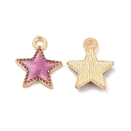 Alloy Enamel Charms, Star Charm, Light Gold, Old Lace, 15x13x2mm, Hole: 2mm(ENAM-S121-024E)