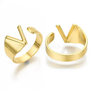 (Jewelry Parties Factory Sale)Alloy Cuff Finger Rings, Cadmium Free & Nickel Free & Lead Free, Alphabet, Golden, Letter.V, US Size 8(18.1mm)(RJEW-S038-195V-G-NR)
