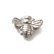 Anti-Tarnish 304 Stainless Steel Beads, Bees, Stainless Steel Color, 11x16.5x6mm, Hole: 2mm(STAS-I321-40P)