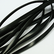 Synthetic Rubber Beading Cord, Flat, Solid, Black, 8x2mm, about 1.09 yards(1m)/strand(X-RCOR-A013-01C)