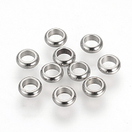 201 Stainless Steel Spacer Beads, Donut, Stainless Steel Color, 5x3.1mm, Hole: 1.8mm(STAS-R071-33)