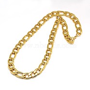 Fashionable 304 Stainless Steel Figaro Chain Necklaces for Men, with Lobster Claw Clasps, Golden, 24.02 inch(61cm)x13mm(STAS-A028-N019G)