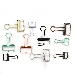 Iron Binder Clips, Notes Letter Paper Clip, Office Supplies, Mixed Color, 40~56.5x19~33mm(TOOL-MSMC002-29)