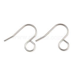 316 Surgical Stainless Steel Earring Hooks, Ear Wire, with Horizontal Loop, Platinum, 21x17x0.8mm, Hole: 5mm, Pin: 0.8mm(STAS-D093-01A-P)