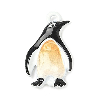 Enamel Alloy Pendants, Animals, Penguin, 20x12x3mm, Hole: 1.6mm