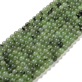 Natural White Jade Beads Strands, Dyed, Imitation Prehnite, Round, 8mm, Hole: 1.2mm, about 47pcs/strand, 14.57''(37cm)