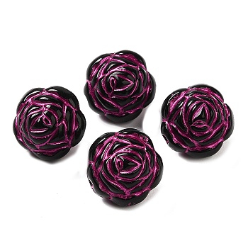 Opaque Acrylic Beads, Flower, Black, 16x16.5x14.5mm, Hole: 2mm, about: 285pcs/500g