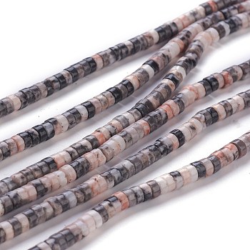 Natural Zebra Jasper Beads Strands, Heishi Beads, Flat Round/Disc, 4~4.5x2.5mm, Hole: 0.7mm, about 167pcs/strand, 15.43 inch(39.2cm)