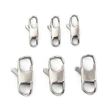 304 Stainless Steel Lobster Claw Clasps, Stainless Steel Color, 60pcs/box