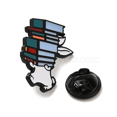 Rabbit with Books Enamel Pins(JEWB-S025-06A)-3