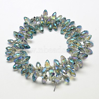 Faceted Teardrop Full Rainbow Plated Electroplate Glass Beads Strands(X-EGLA-J131-FR13)-2