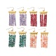 Dyed Natural Malaysia Jade Rondelle Beaded Tassel Dangle Earrings(EJEW-JE05103)-1