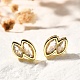 Horse Eye Brass Micro Pave Clear Cubic Zirconia Stud Earrings(EJEW-R018-09G)-1