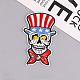 American Flag Skull Computerized Embroidery Style Cloth Iron on/Sew on Patches(SKUL-PW0002-112H)-1