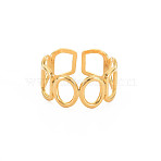 Ion Plating(IP) 304 Stainless Steel Open Geometry Wrap Cuff Ring for Women, Nickel Free, Real 18K Gold Plated, US Size 8(18.1mm)(X-RJEW-S405-166G)