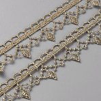 Milk Fiber Lace Trim, Clothing Accessories, Wave Shape, Tan, 1 inch(26mm)(OCOR-WH0085-26)