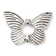 Alloy Bead Frame, Butterfly, Antique Silver, 19x26.5x1.5mm, Hole: 1.2mm(PALLOY-D027-21AS)