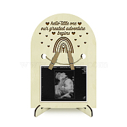 Arch Shape Wood Announcement Picture Frame Stand, for First Time Moms Baby Sonogram Frames, Rainbow, 180x125x4mm, Hole: 10mm(DJEW-WH0070-002)