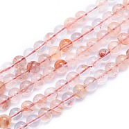 Natural Red Quartz Beads Strands, Round, 8~8.5mm, Hole: 0.8mm, about 46pcs/Strand, 15.08 inch(38.3cm)(G-K310-C11-8mm)