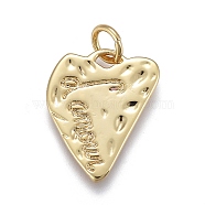Brass Pendants, with Jump Rings, Long-Lasting Plated, Strawberry with Word, Real 18K Gold Plated, 17x14x1.5mm, Hole: 3mm(ZIRC-M108-60G)