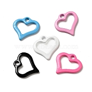 Spray Painted 201 Stainless Steel Charms, Heart Charm, Mixed Color, 11.5x11x1.5mm, Hole: 1.6mm(STAS-G304-14)