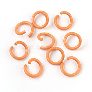 Iron Jump Rings, Open Jump Rings, Orange, 17 Gauge, 8~8.5x1.2mm, Inner Diameter: 5~6mm(IFIN-F149-F07)