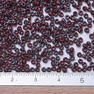 MIYUKI Round Rocailles Beads, Japanese Seed Beads, 11/0, (RR4521) Opaque Red Picasso, 2x1.3mm, Hole: 0.8mm, about 1111pcs/10g(X-SEED-G007-RR4521)