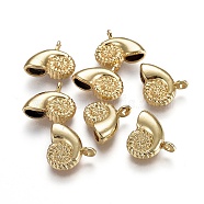 Alloy Pendants, Ocean Theme, Lead Free & Nickel Free & Cadmium Free, Conch, Real 14K Gold Plated, 15x14x5mm, Hole: 1.8mm(TIBEP-A040-055G-NR)