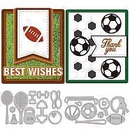 2Pcs 2 styles Carbon Steel Cutting Dies Stencils, for DIY Scrapbooking, Photo Album, Decorative Embossing Paper Card, Stainless Steel Color, Sports Themed Pattern, 5.7~6.8x12.4~13.1x0.08cm, 1pc/style(DIY-WH0309-583)