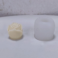Valentine's Day Theme DIY Candle Silicone Molds, Handmade Soap Mold, Mousse Chocolate Cake Mold, Rose, White, 32x29mm, Inner Diameter: 21mm(X-DIY-C022-04)